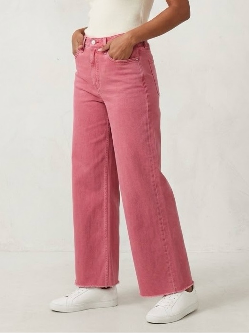 GAP High Waist Wide Leg Jean in Pink Women’s Size 27R / 4 - Picture 1 of 7